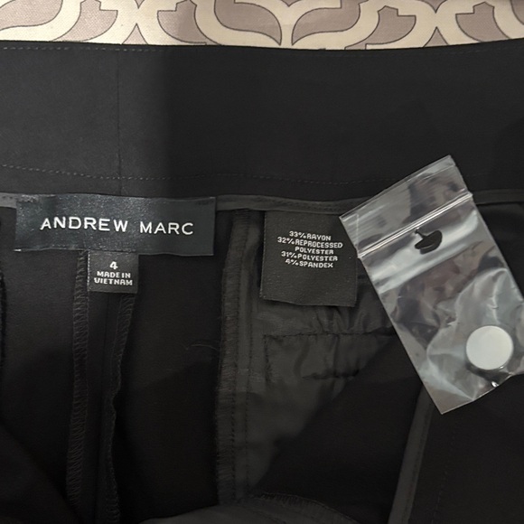 Andrew Marc Elegant Black Wide Leg Trousers - Picture 6 of 8